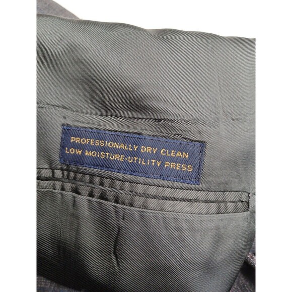 Vtg Tommy Hilfiger Windowpane Sport Coat Mens Gray 3 Button Jacket Blazer 40L - Picture 11 of 11